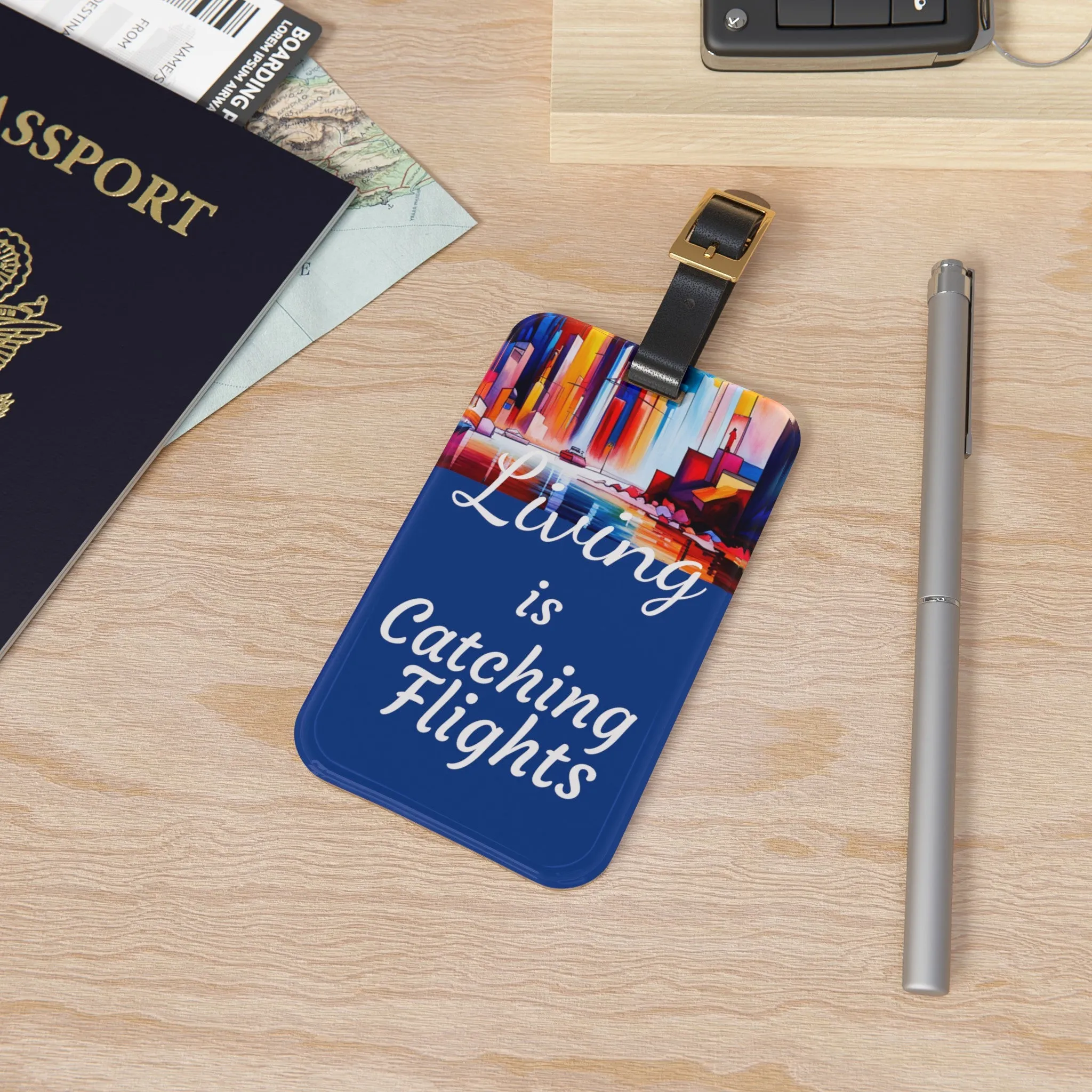 Living is Catching Flights Luggage Tag