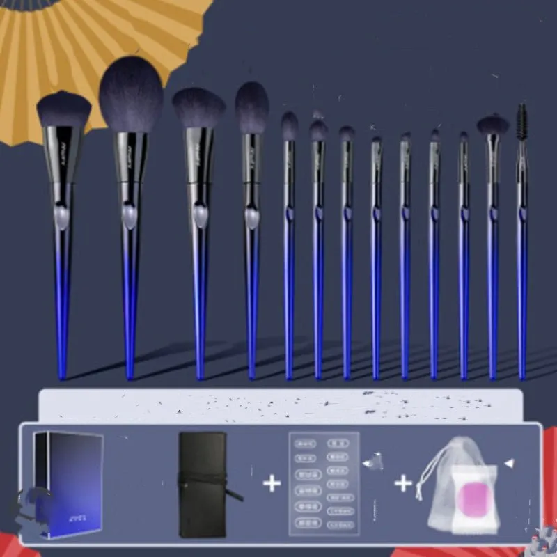 LovelyRLovely Blue Professional Enchantress 13pcs Makeup Brush Set