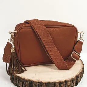 Lovin' Life Small Rectangle Crossbody Purse in Cinnamon Brown