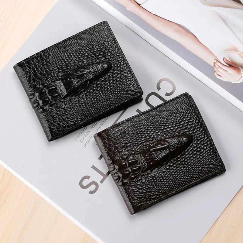 Luxury CrocLeather Vintage Card Holder Purse