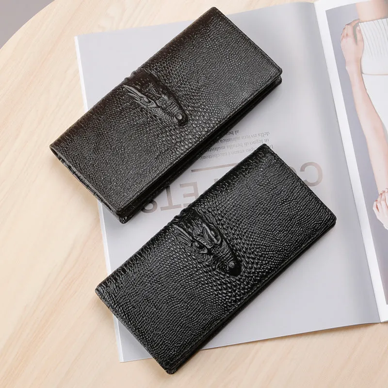 Luxury CrocLeather Vintage Card Holder Purse