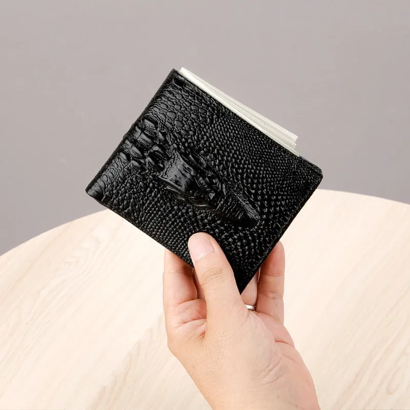 Luxury CrocLeather Vintage Card Holder Purse