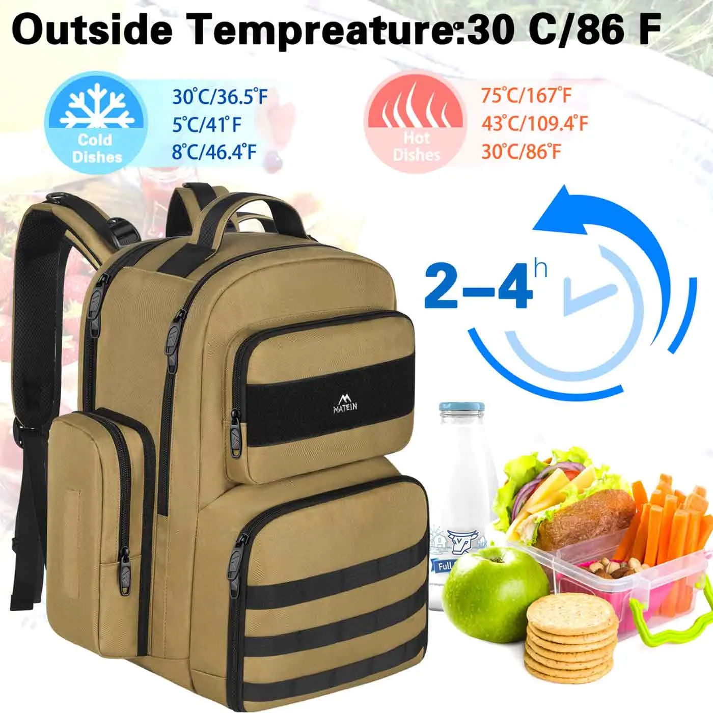 Matein Heavy Duty Backpack With Lunch Box