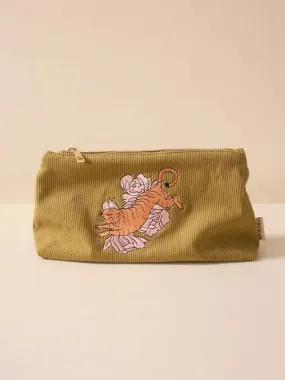 Medium Corduroy Makeup Bag: Olive