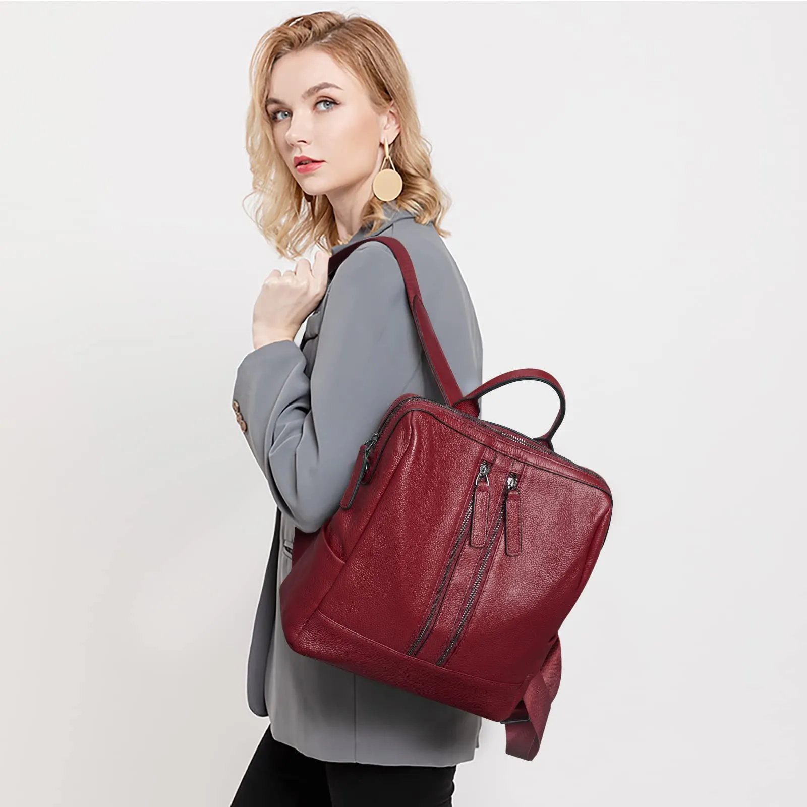 Medium Genuine Leather Backpack