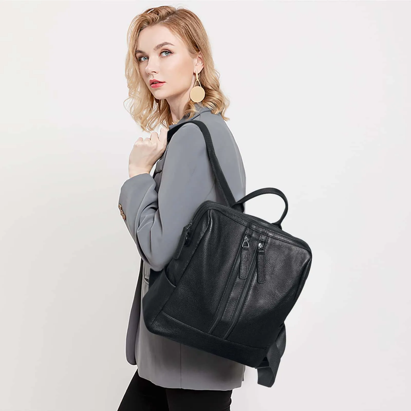 Medium Genuine Leather Backpack