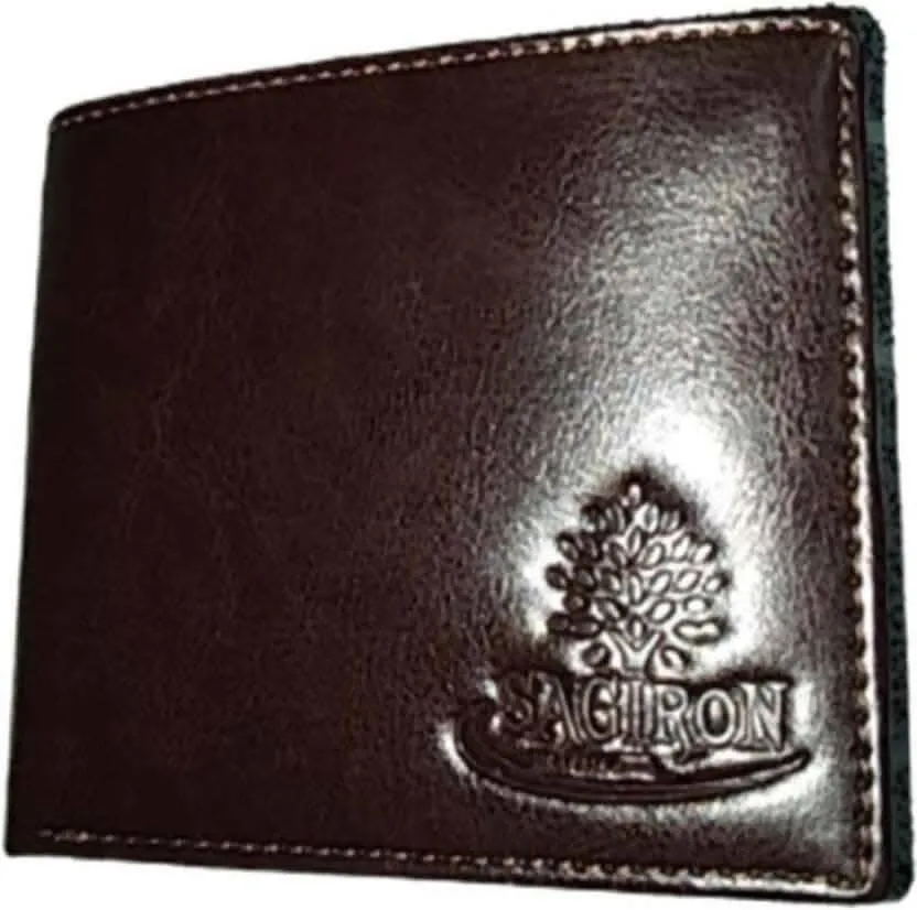 Men Casual Brown Artificial Leather Wallet - Mini (9 Card Slots)