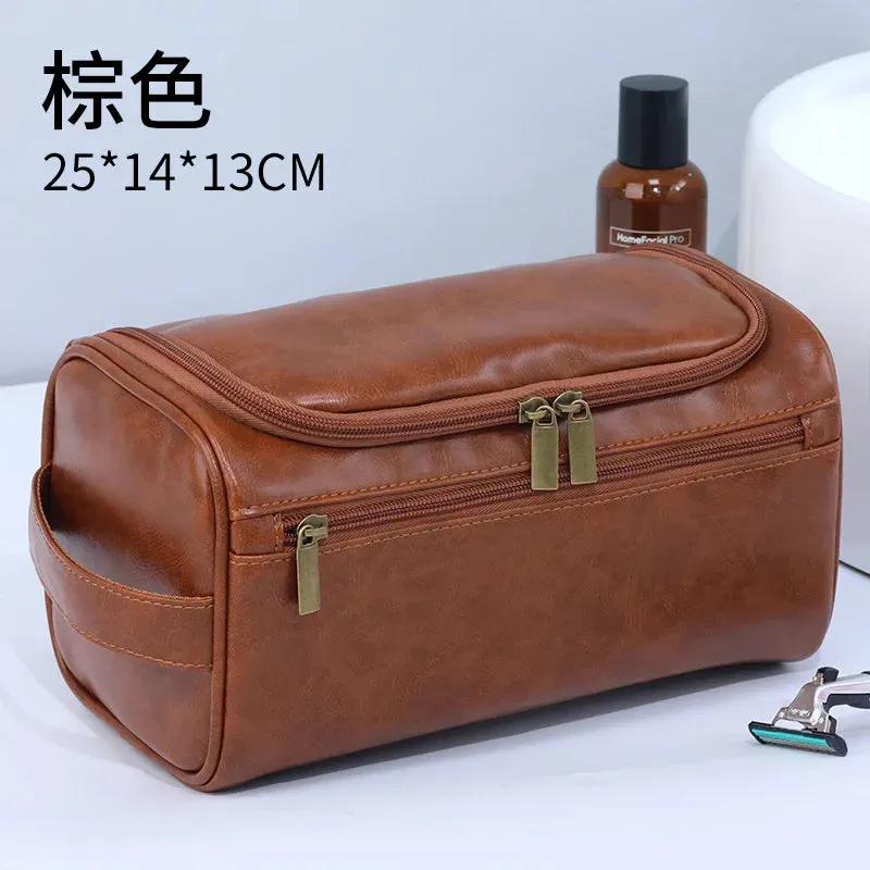 Men Vintage Luxury Toiletry Bag Travel Necessary Business Cosmetic Makeup Cases Male Hanging Storage Organizer Wash Bags