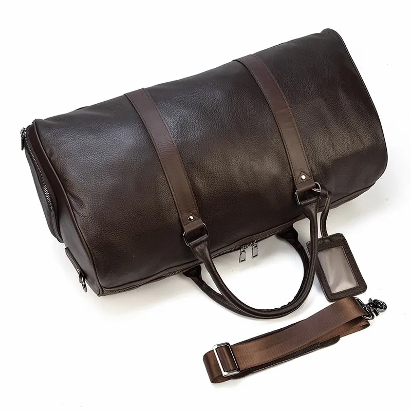 Men's Medium Leather Travel Duffel Bag