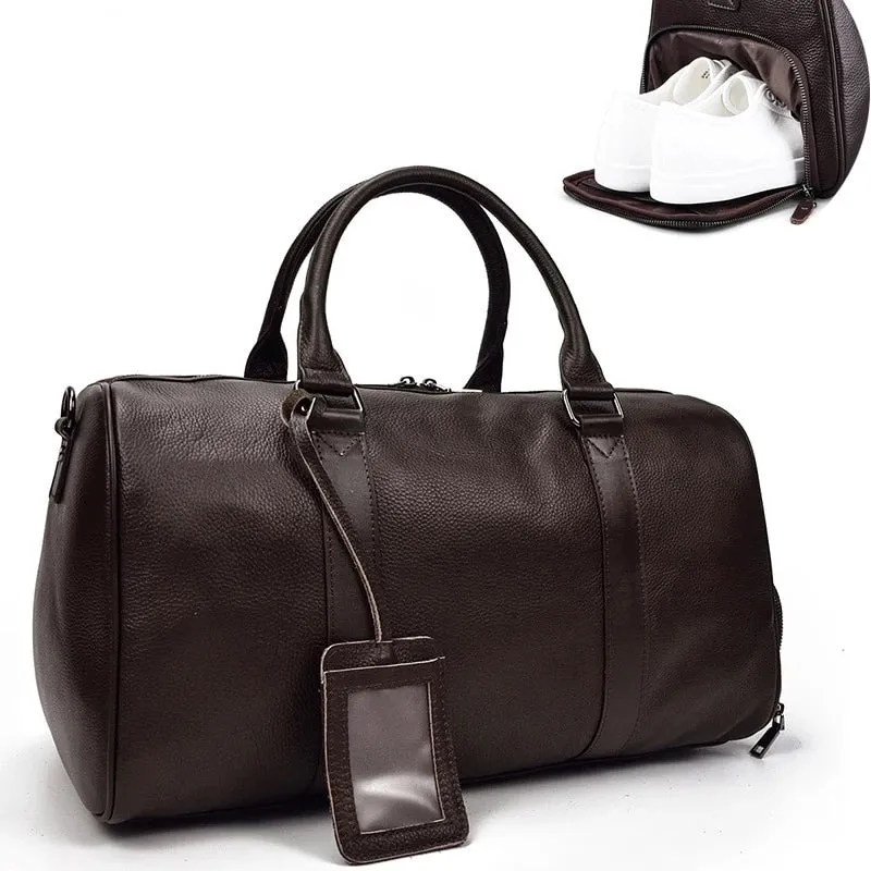 Men's Medium Leather Travel Duffel Bag