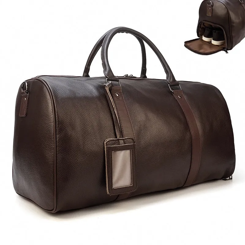 Men's Medium Leather Travel Duffel Bag