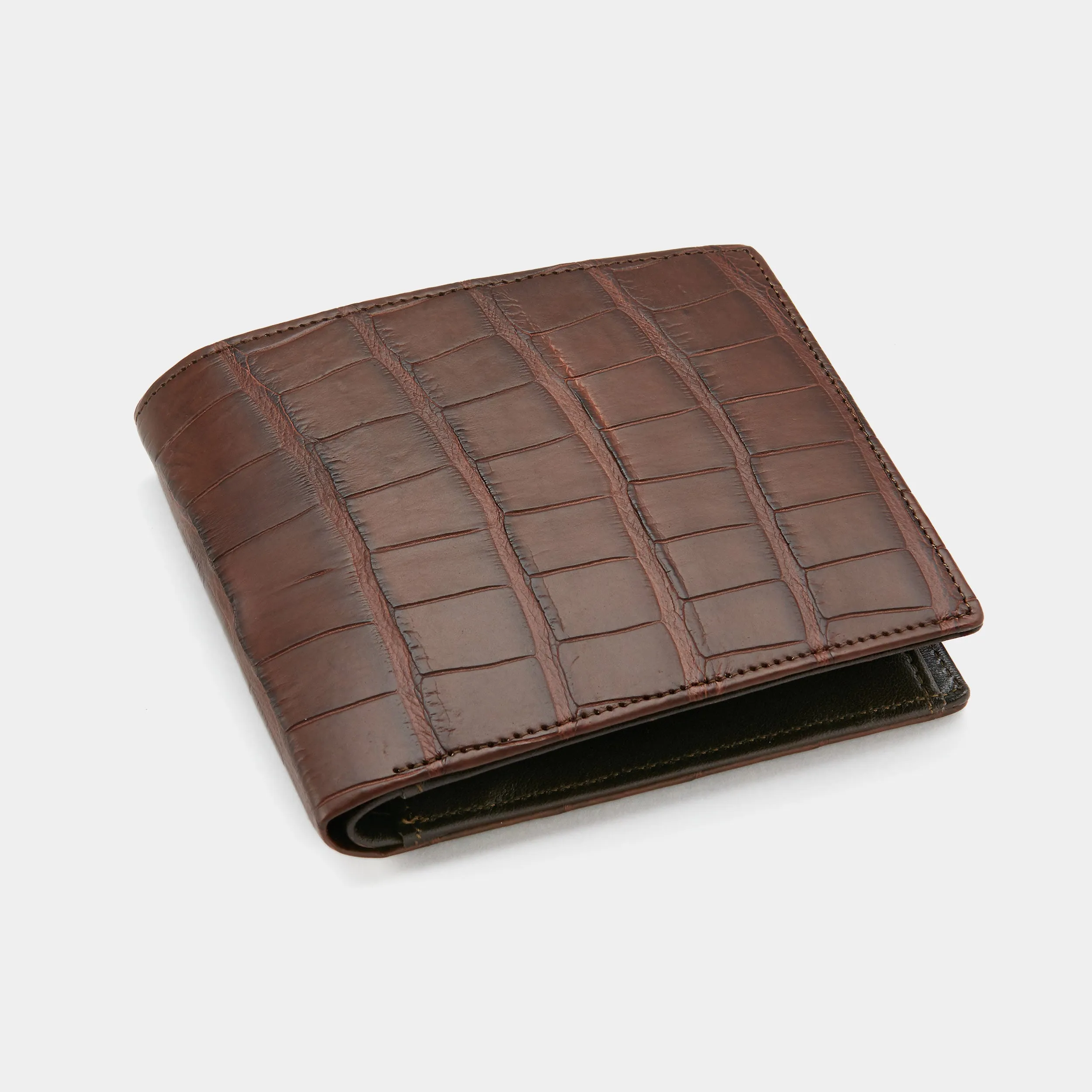 Men's Wallet ANTORINI Excellence in Brown Crocodile Leather