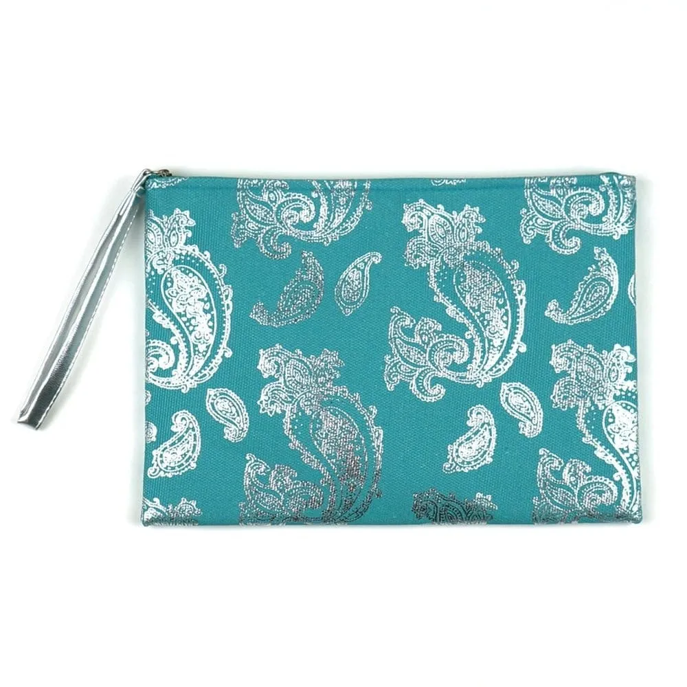 MP0126 Gold Foil Paisley Pouch/Make-up Bag