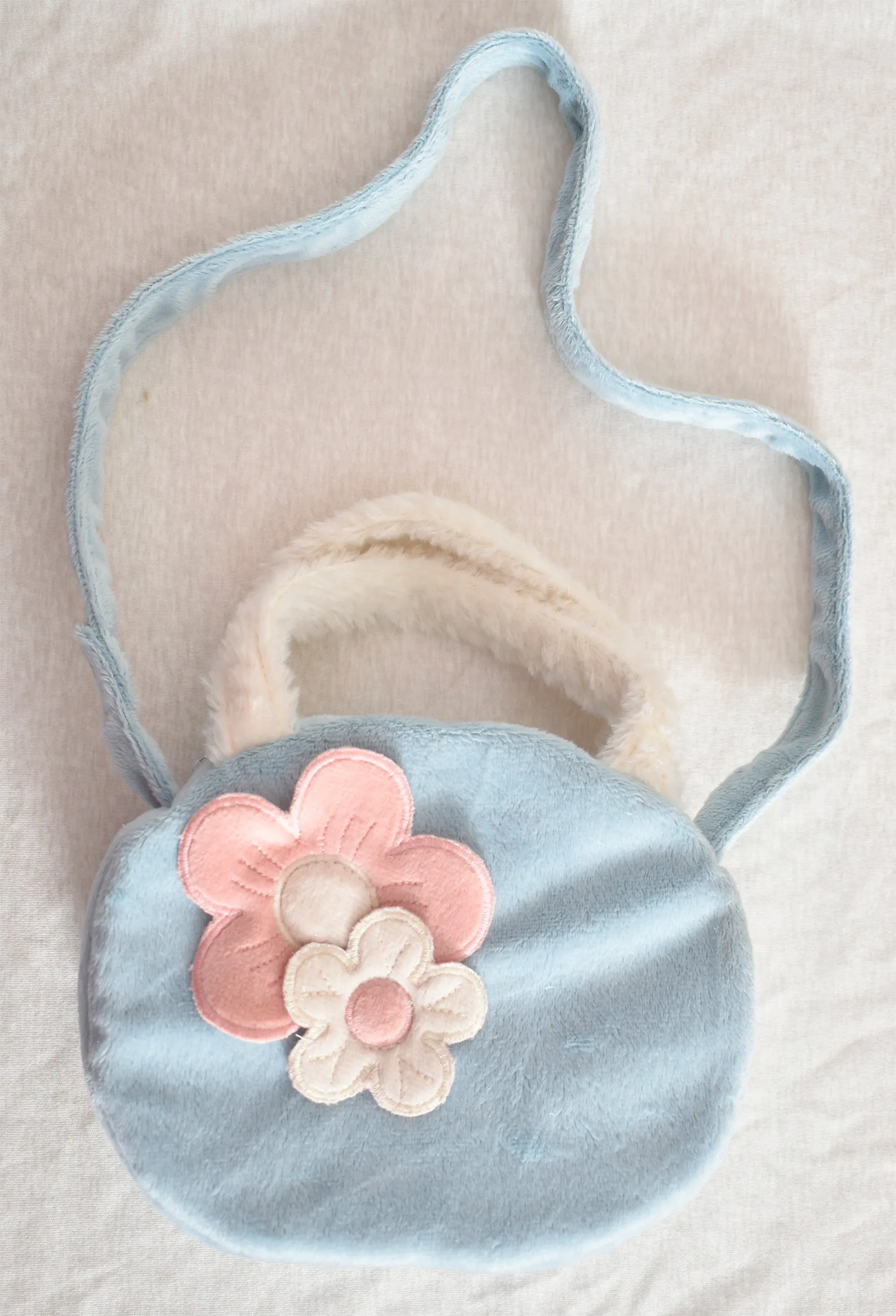 Munequitas Brand Plush Purse with 3D Flowers