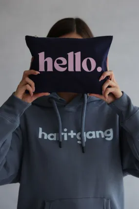 Navy Zip Hello Pouch