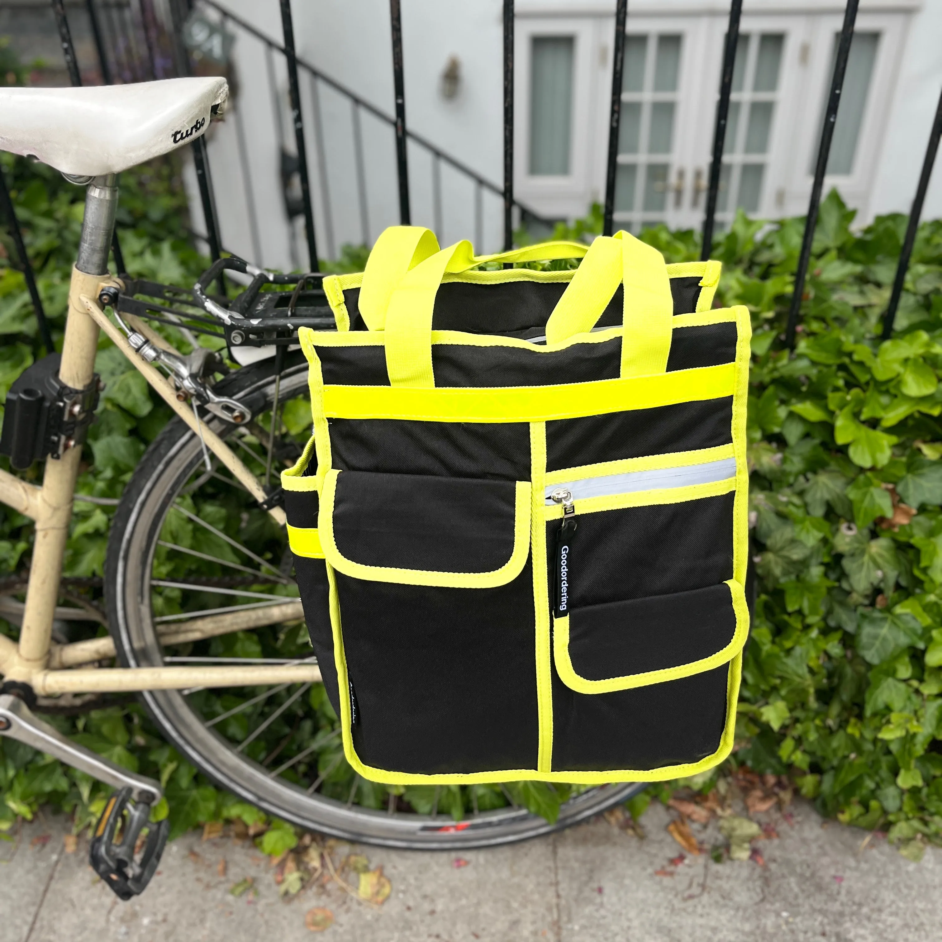 Neon market shopper pannier Klikfix hardware