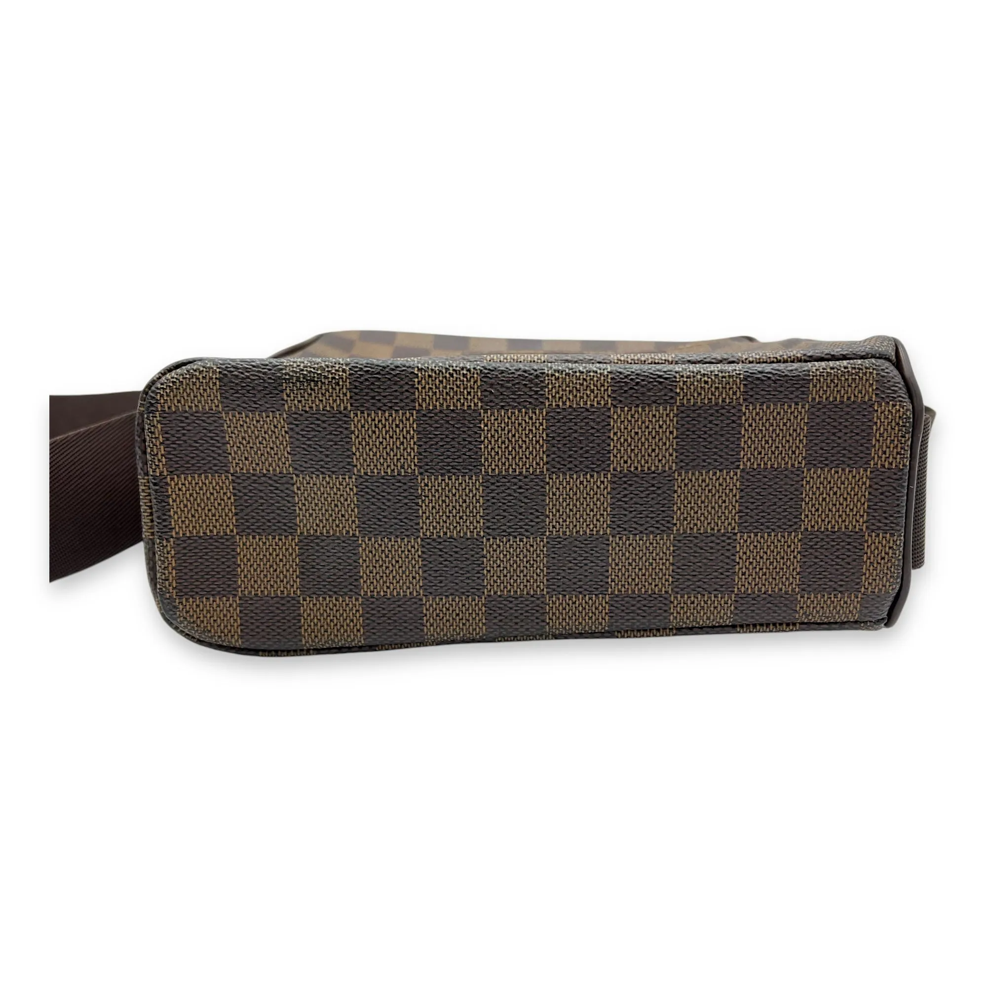 Olav Crossbody Bag Damier Ebene in Coated Canvas, Gold hardware