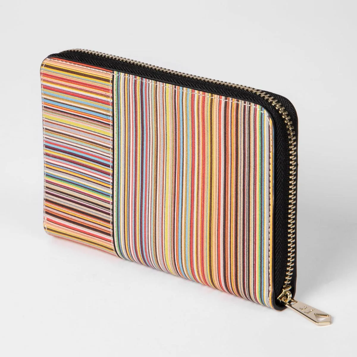 Paul Smith - Women's Signature Stripe Print Medium Zip Around Purse