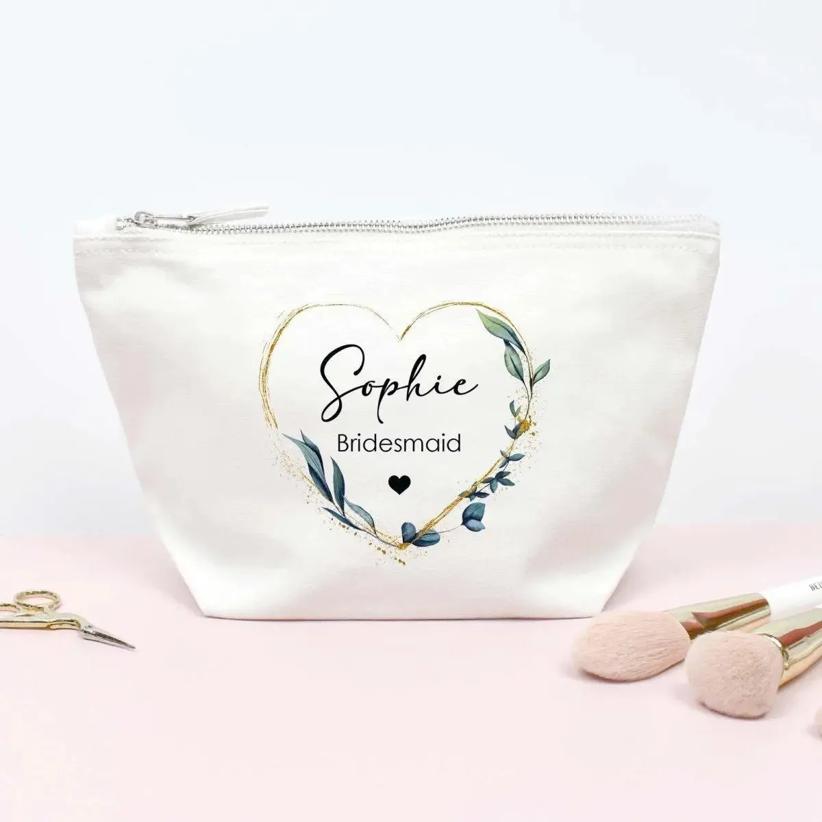 Personalised Bridal Makeup Bag, Bridal Party Gift, Hen Night Favour, Bridesmaid Favour, Maid of Honour Gift, Bridesmaid Accessory, Bride