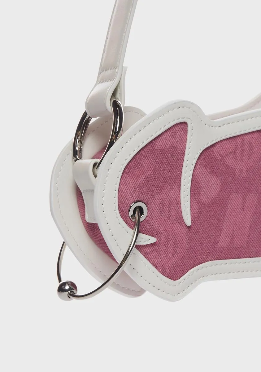 Pink Prince Albert Denim Shoulder Bag