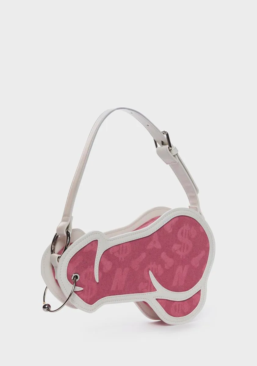 Pink Prince Albert Denim Shoulder Bag