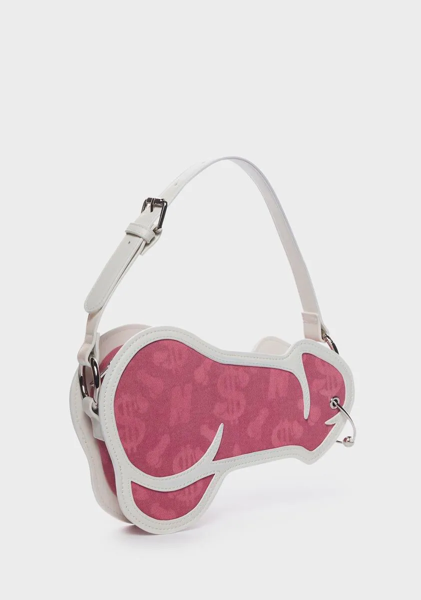 Pink Prince Albert Denim Shoulder Bag