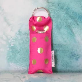 Polka Dot Lip Stick Holder in Fuchsia Pink