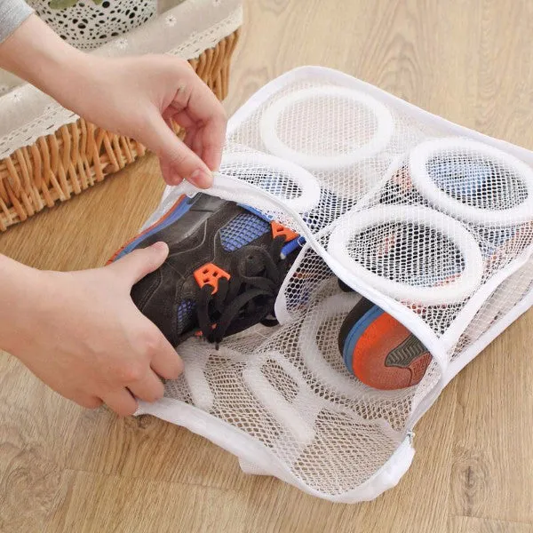 Portable Laundry Storage Organizer Mesh Shoes Bag