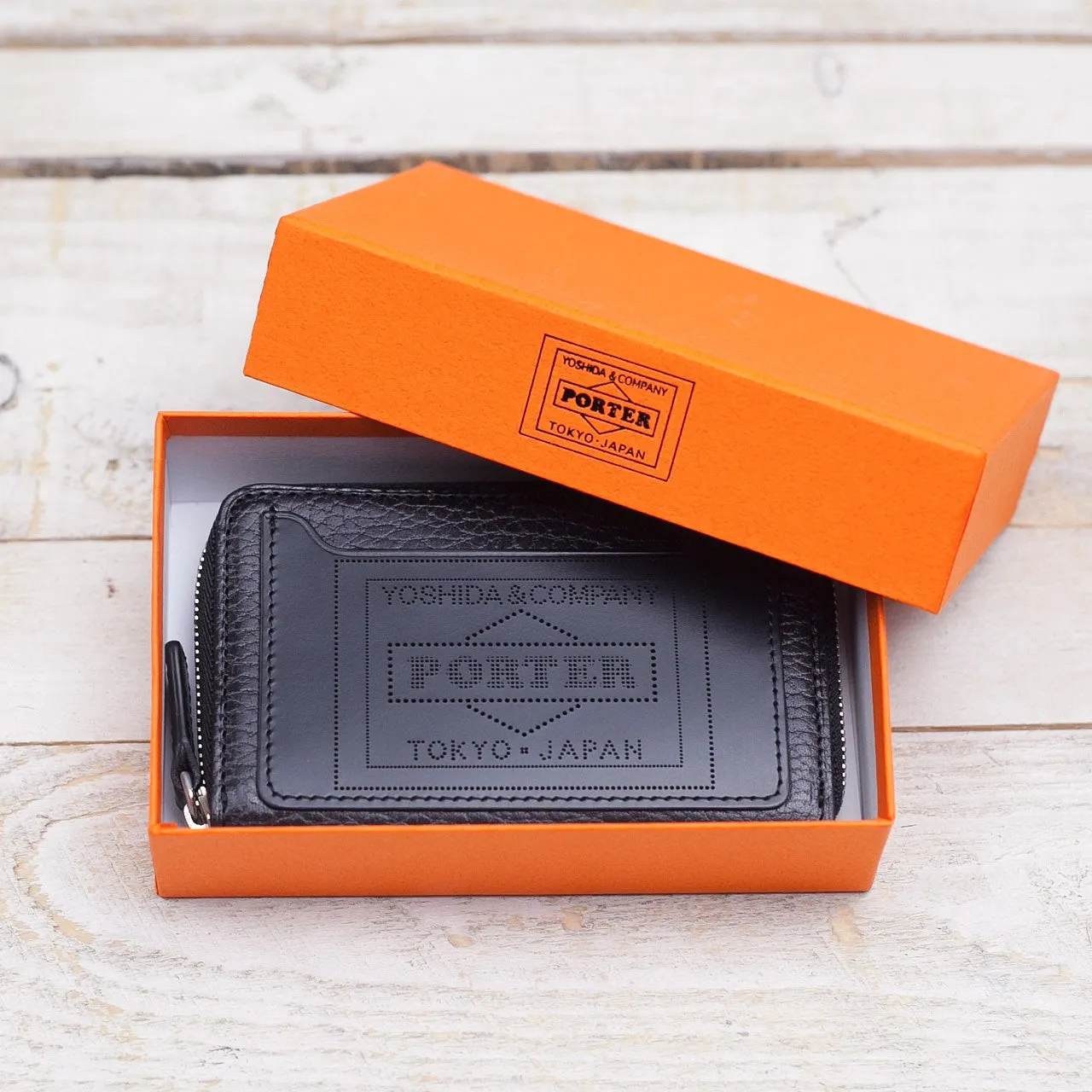 Porter-Yoshida & Co. Glaze Zip Coin Case - Black