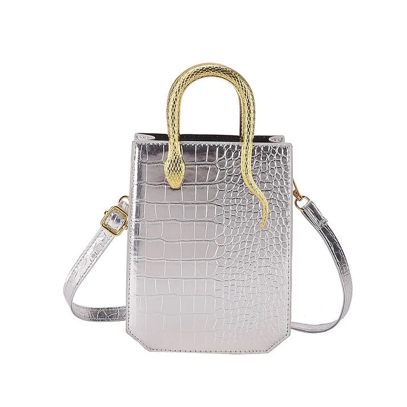 Pre Order:  Leather Snake Handle Crossbody Bag