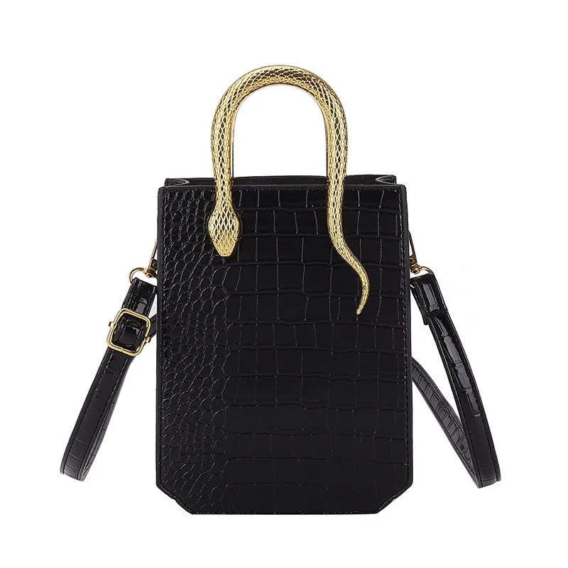 Pre Order:  Leather Snake Handle Crossbody Bag