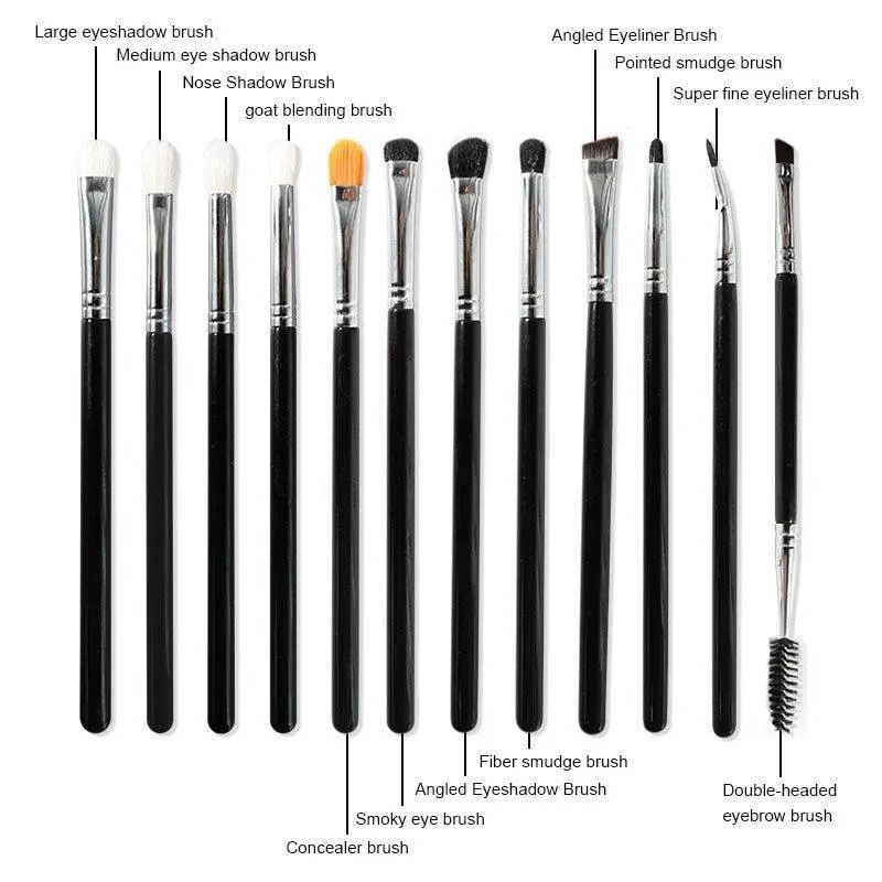 Premium 12-Piece Eye Makeup Brush Collection for Stunning Looks