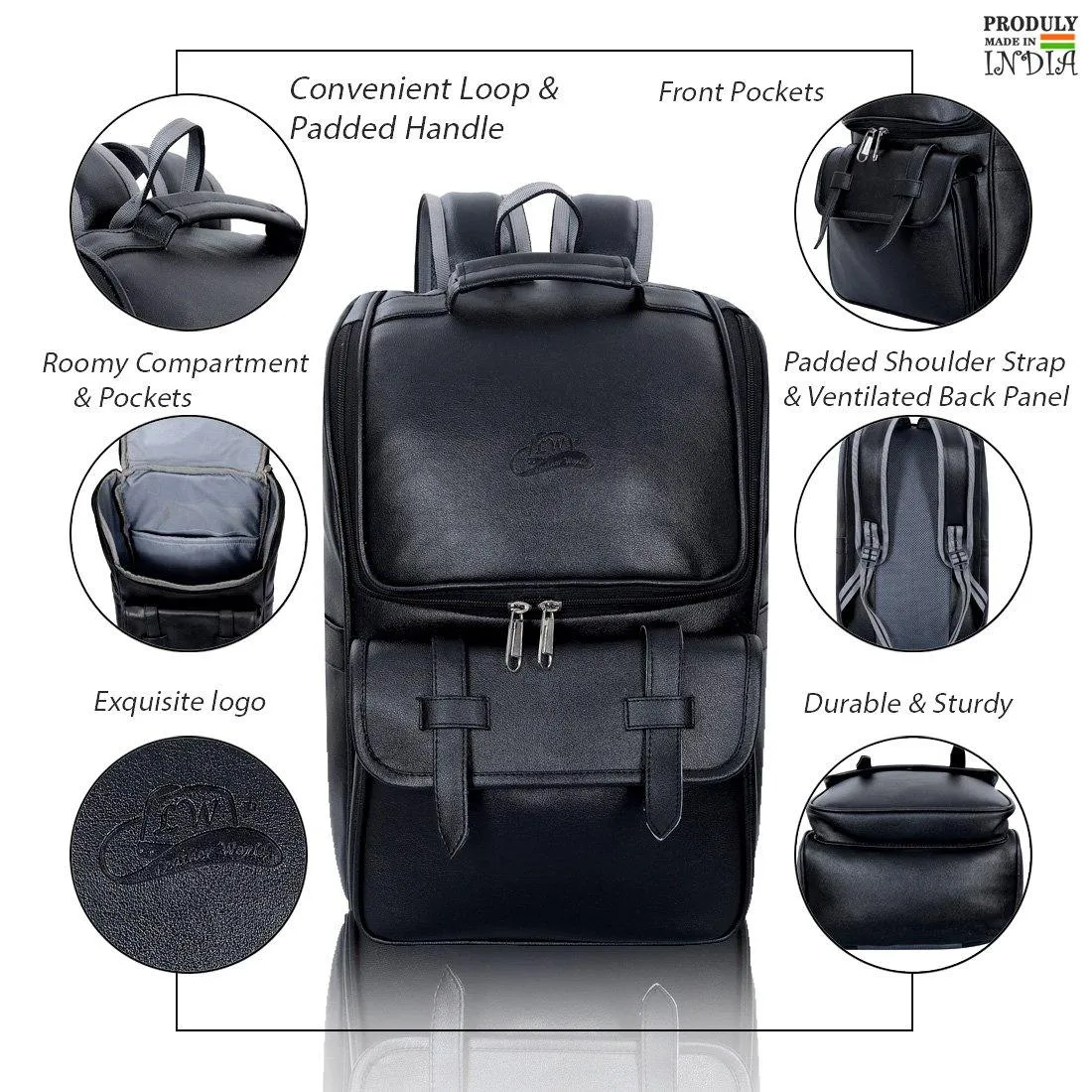 Premium Leatherette Unisex Backpack by Leather World