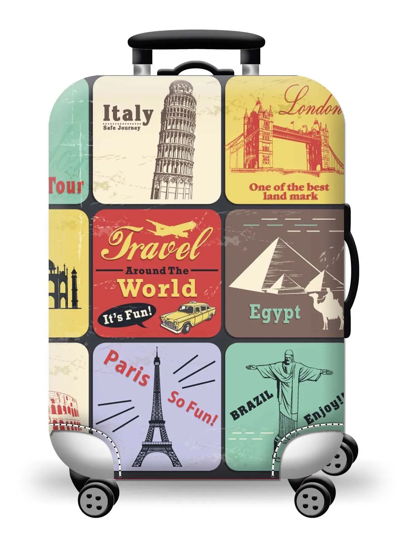 Protect Your Luggage in Style with Our Durable World Map Luggage Cover