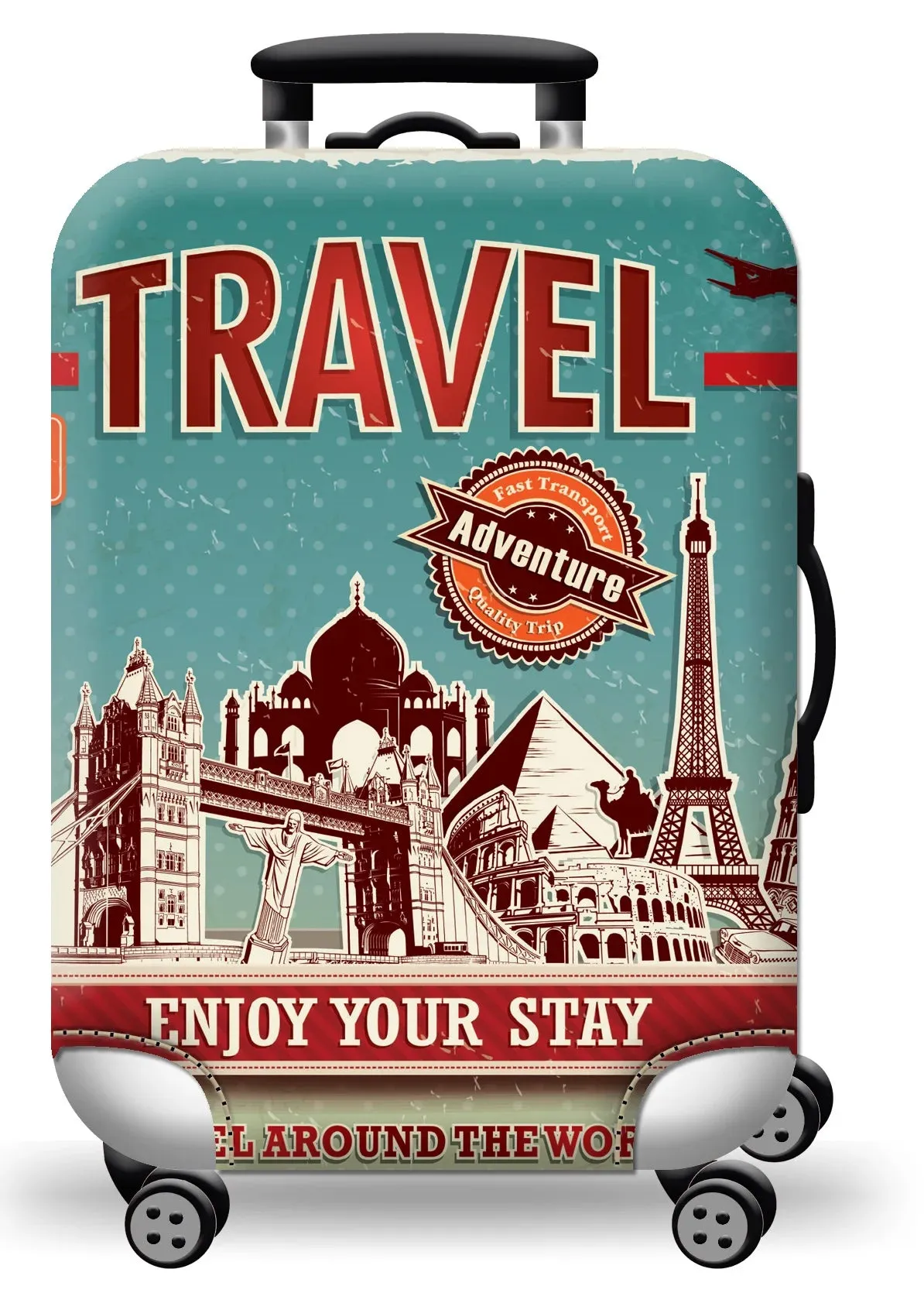 Protect Your Luggage in Style with Our Durable World Map Luggage Cover