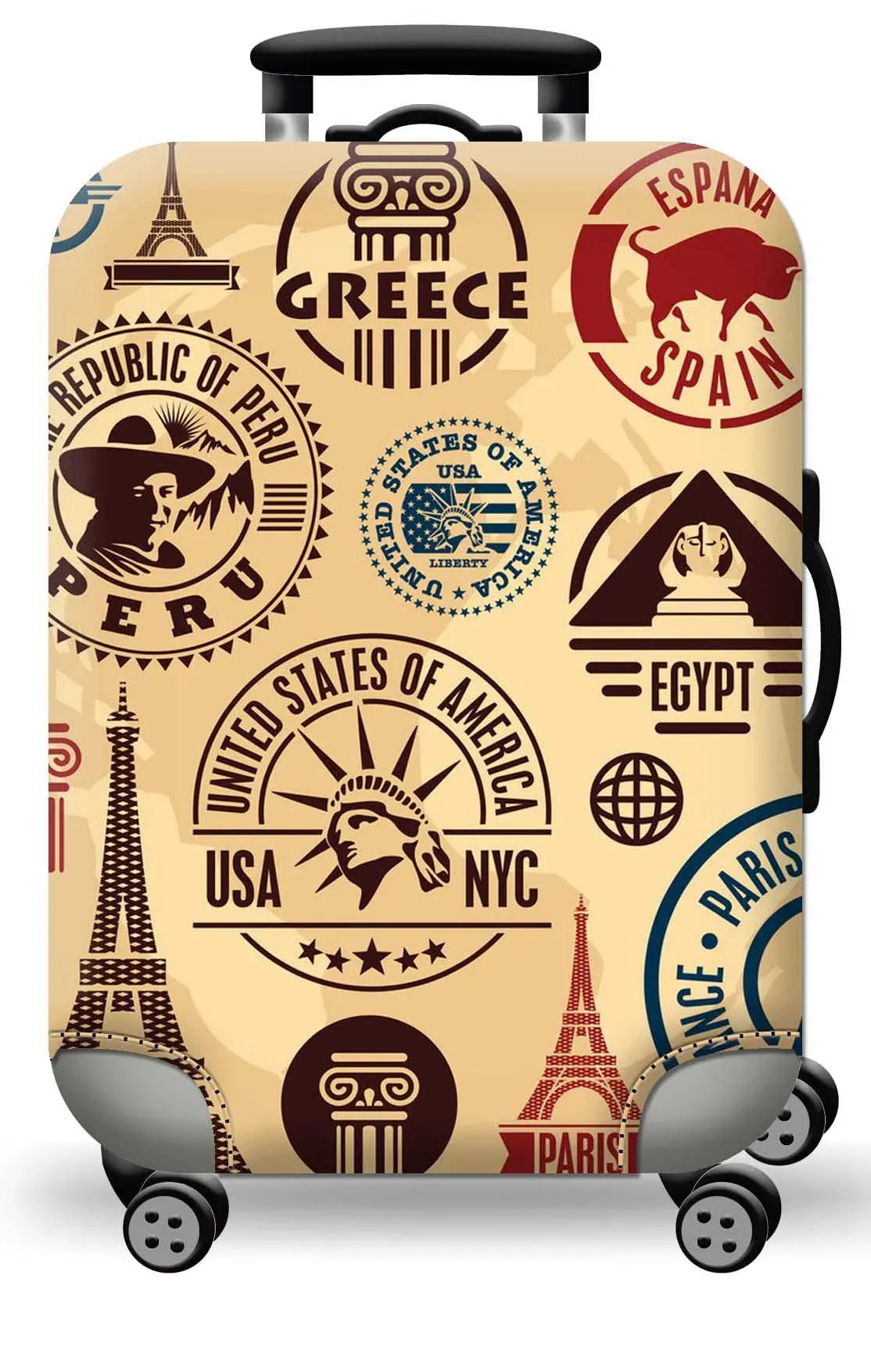 Protect Your Luggage in Style with Our Durable World Map Luggage Cover