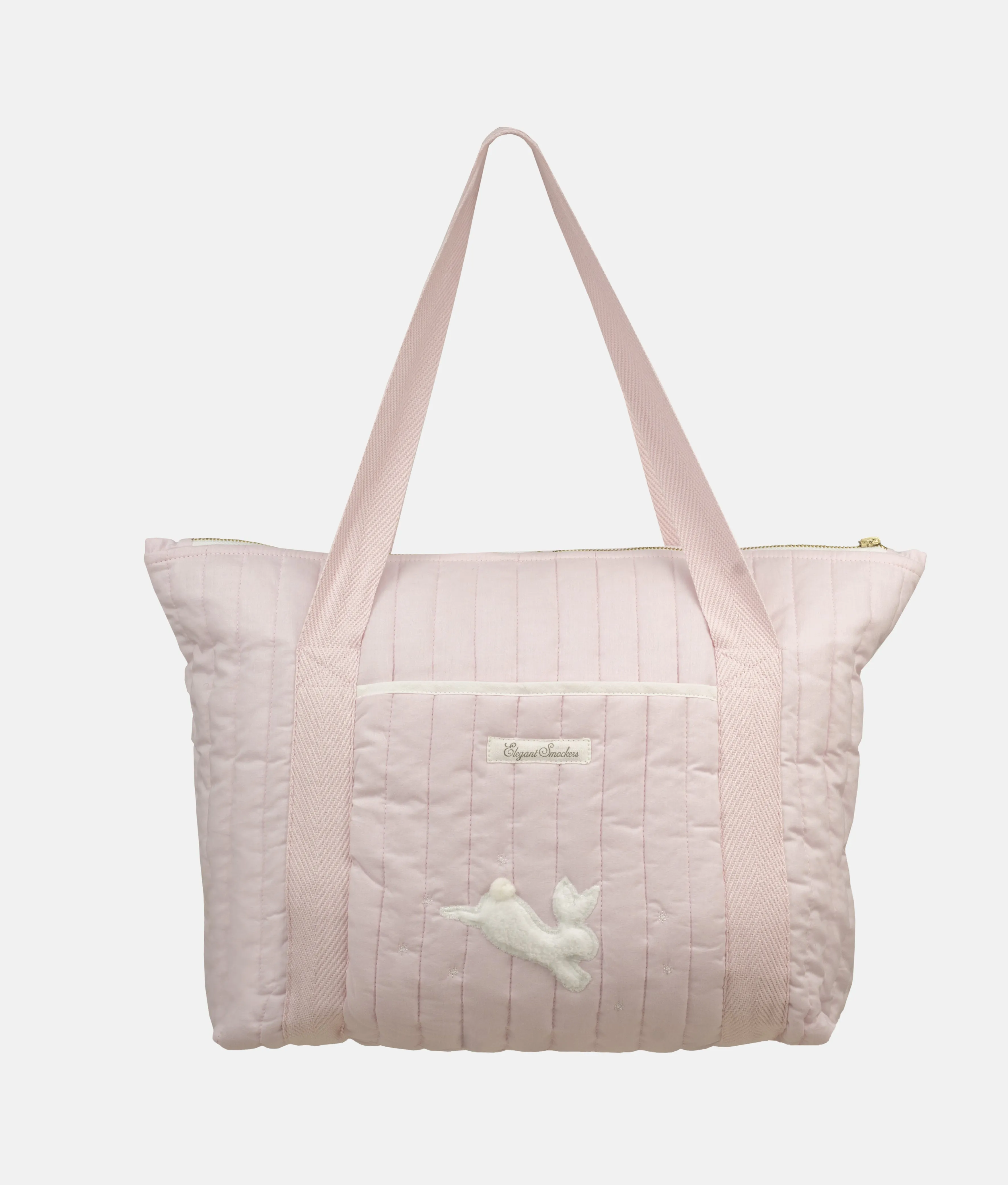 Quilted Baby Diaper Tote Bag – Pink Rabbit Theme