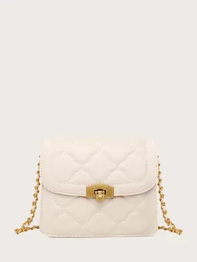 Quilted Flap Chain Shoulder Bag