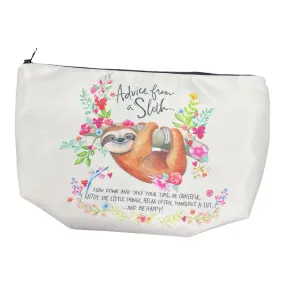 "Advice from a Sloth" Makeup Bag