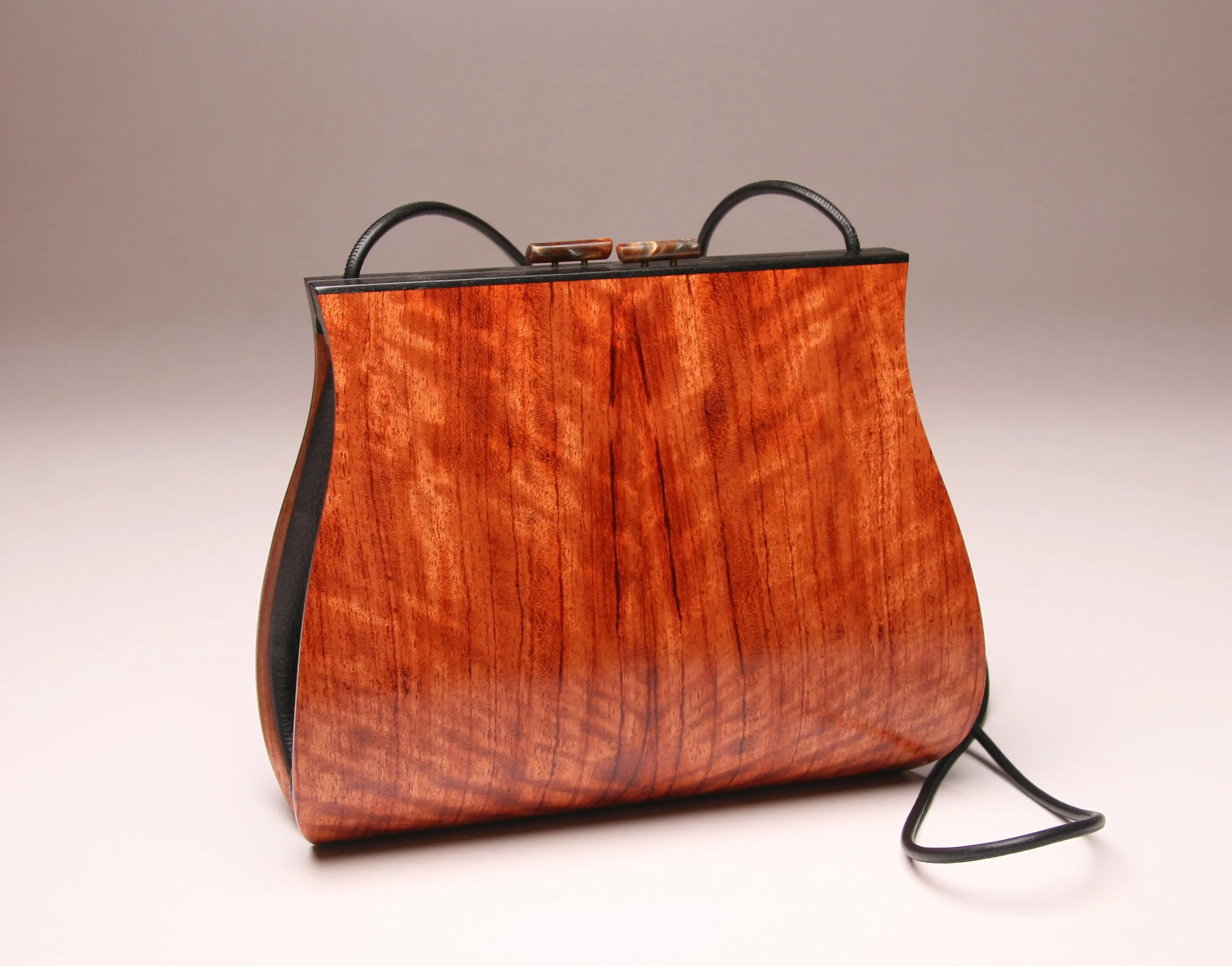 "Dianella" Large Handbag in Book-Matched Bubinga