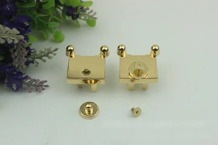 Rectangle Twist Press Lock 30mm Purse Charm Organizer Luggage Hardware Antique Gold Lock And Key Closure Small Bag Clutch Metal Accessories