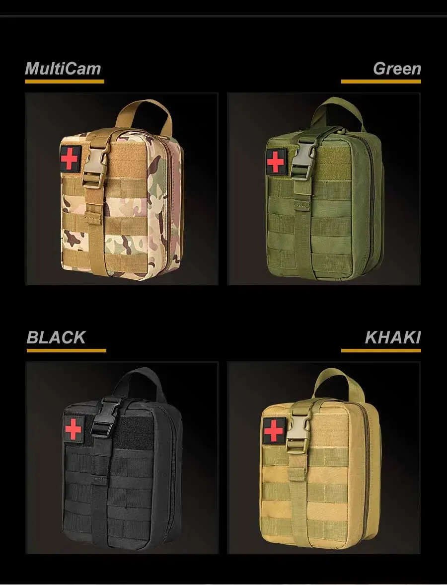 Rescue First Aid Kit Outdoor Trauma Medical Bag Set Emergency Survival Gear Camping Tactical Bag Molle Car Travel Hiking