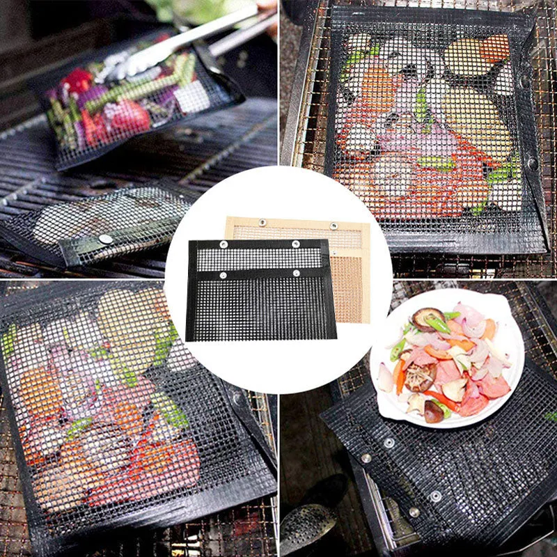 Reusable Non-stick BBQ Grill Mesh Bag Barbecue Baking Isolation Pad