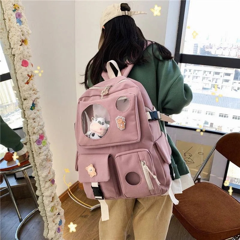 School Backpack - Kawaii Cow