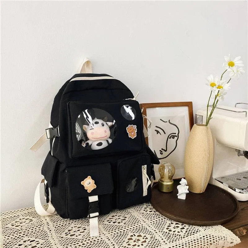 School Backpack - Kawaii Cow