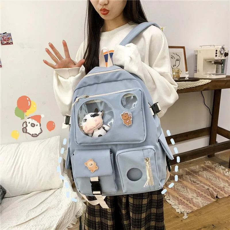 School Backpack - Kawaii Cow