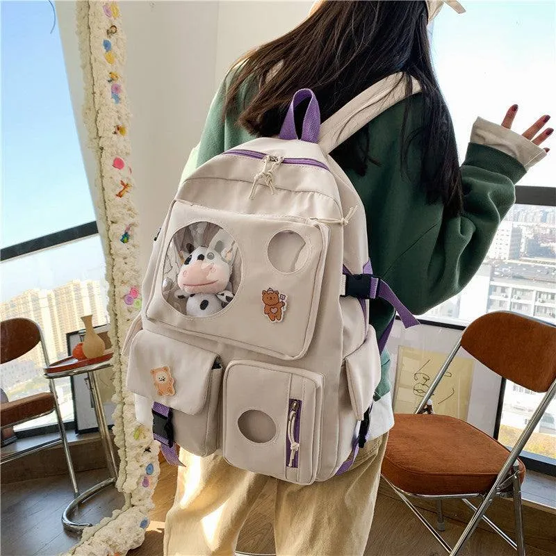 School Backpack - Kawaii Cow