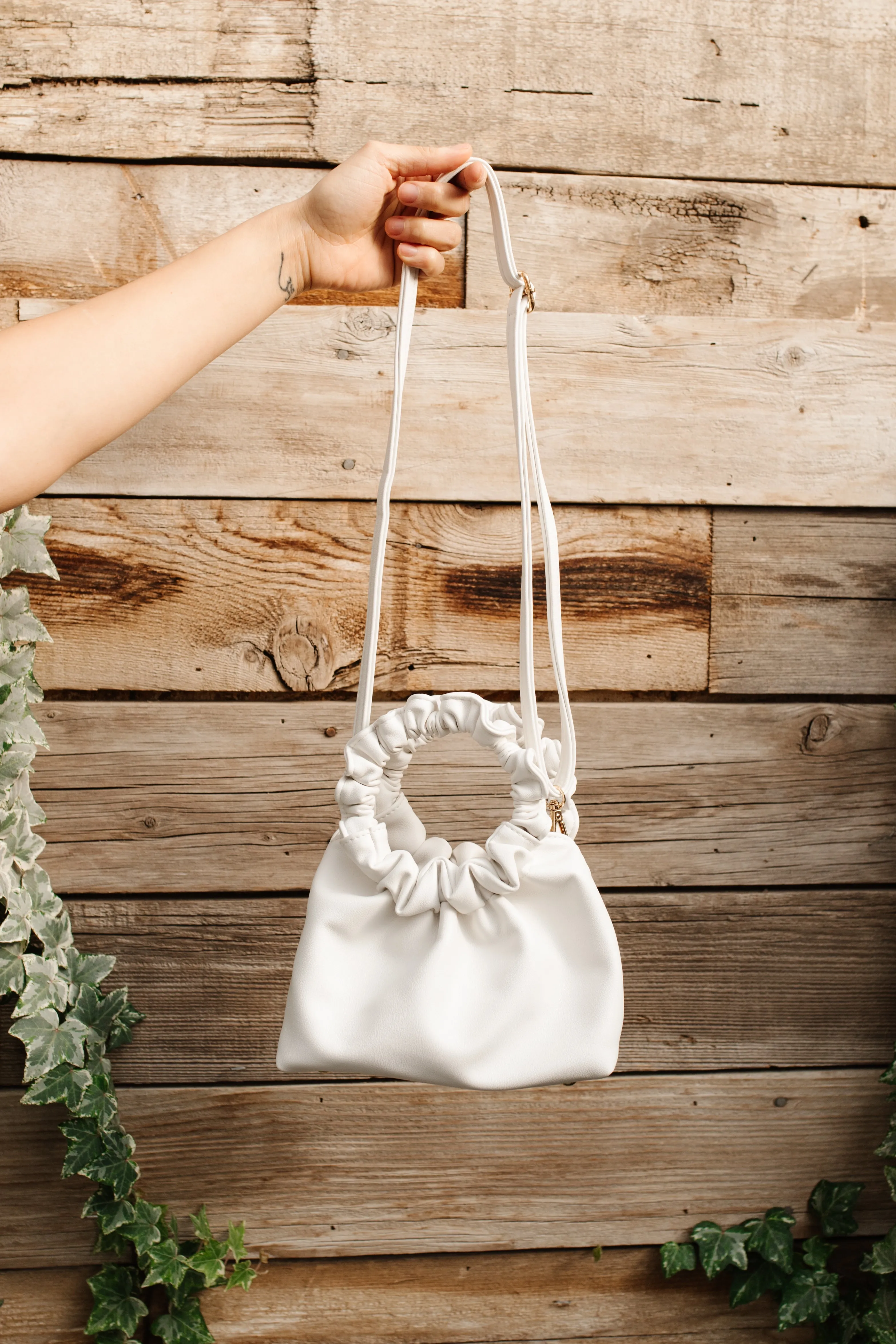 Serena Scrunchie Bag in White