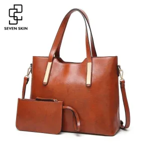 SEVEN SKIN Fashion Leather Composite Bag Famous Brand Women Bag High Quality Female Handbags Luxury Bags for Women Shoulder Bag