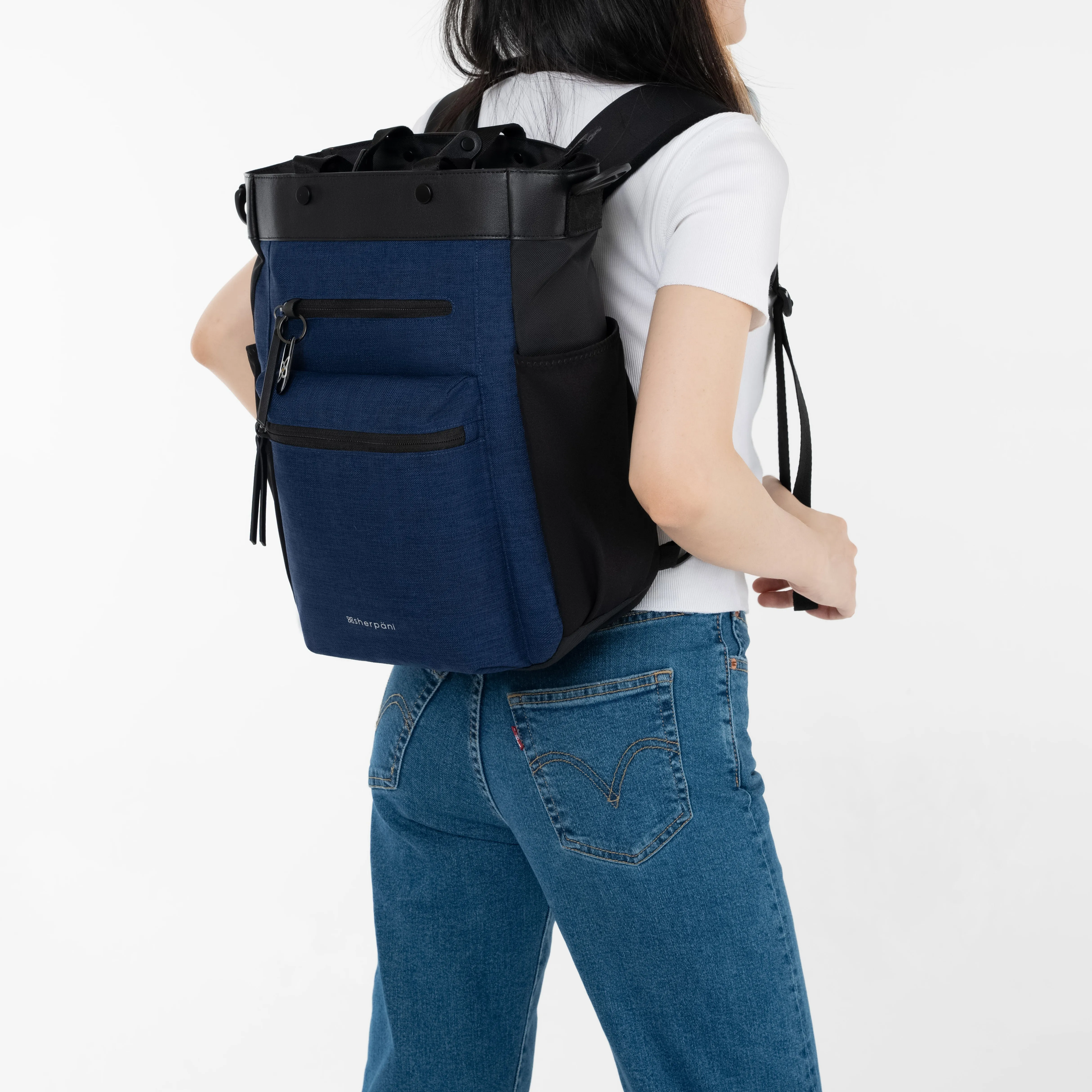 Sherpani Soleil AT Travel Backpack/ Crossbody/ Tote Bag indigo